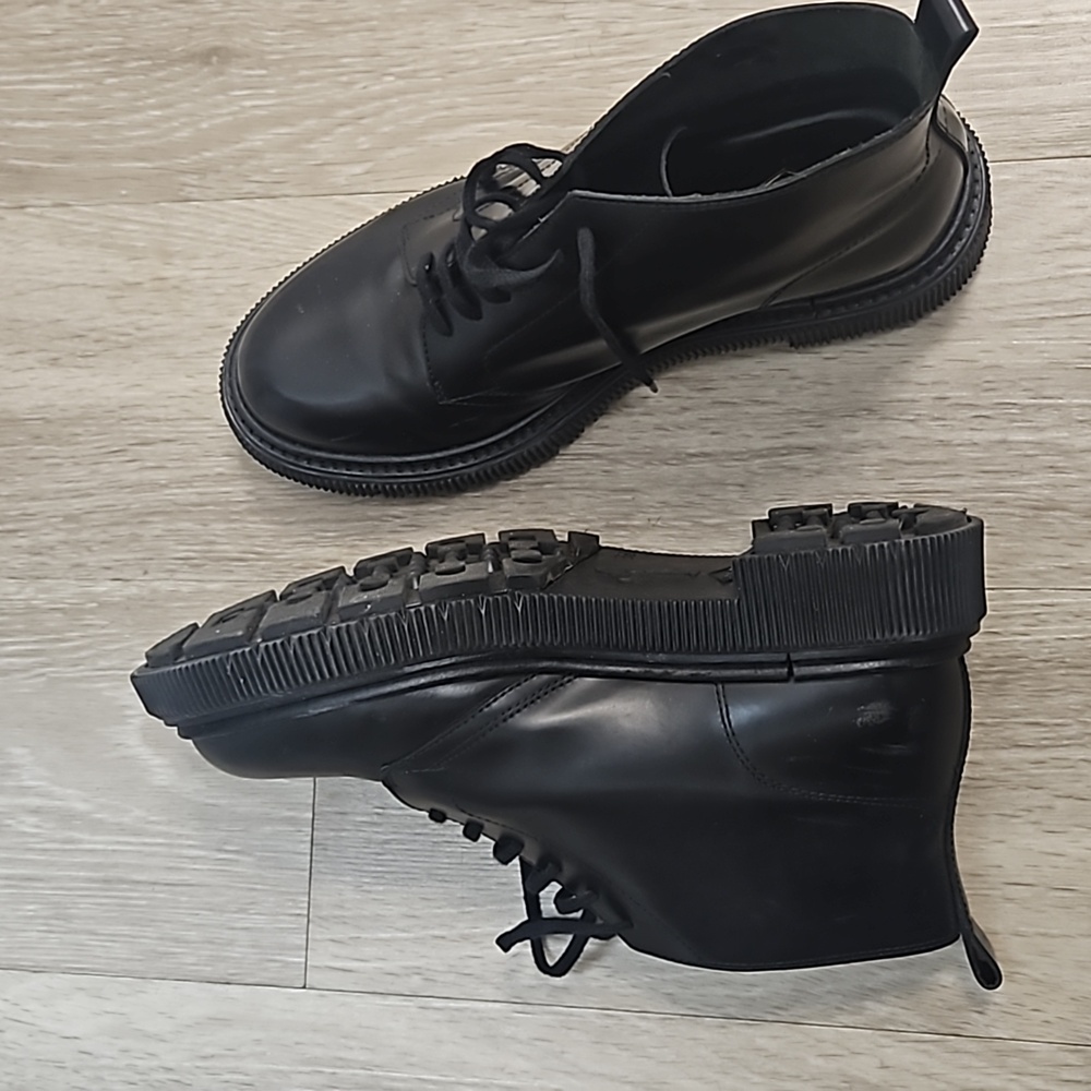 Leather combat boots